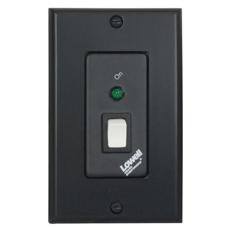 Lowell Manufacturing RPSB-P-RJ SPST Low Voltage Rocker Switch with RJ45 Connector, Maintained Closure, 1 Status LED, 1-Gang Wall Plate, Black