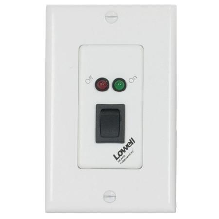 Lowell Manufacturing RPSW2-MP-RJ SPST Low Voltage Rocker Switch with RJ45 Connector, Momentary Closure, 2 Status LED, 1-Gang Wall Plate, White