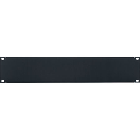 Lowell Manufacturing SEP-2CC 2U Blank Steel Panel with Flange, 12 Pack, Black