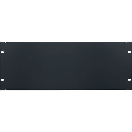 Lowell Manufacturing SEP-4CC 4U Blank Steel Panel with Flange, 6 Pack, Black
