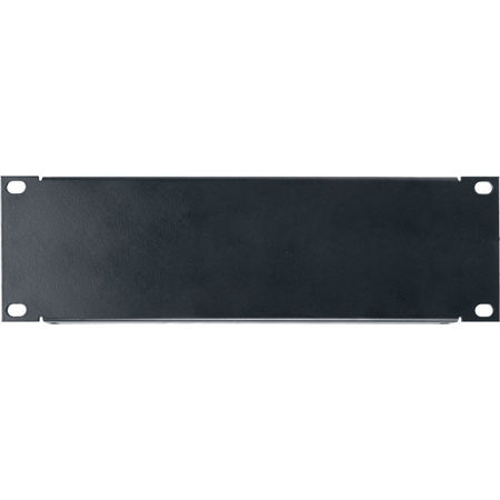 Lowell Manufacturing SEPH-2 2U 18 Gauge Blank Steel Panel with Flange, Black