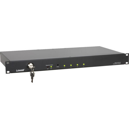 SEQR-4K 4-Channel 1U Rack Mount Power Sequencer, Rocker Switch/Key