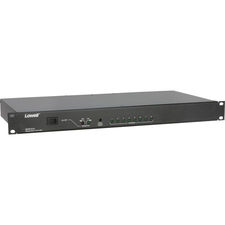 Lowell Manufacturing SEQR-8 8-Channel 1U Rack Mount Power Sequencer with RJ45 Rack, Rocker Switch