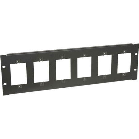 Lowell Manufacturing SG6P-3 3U Punched Rack Mount Panel for 1-Gang Devices,Black