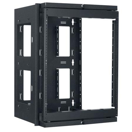 Lowell Manufacturing SGR-1218 12U Swing-Gate Open Frame Rack, 19" Depth, Black