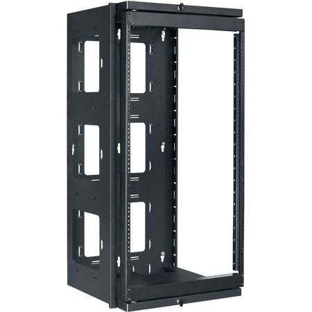 Lowell Manufacturing SGR-2018 20U Swing-Gate Open Frame Rack, 19" Depth, Black