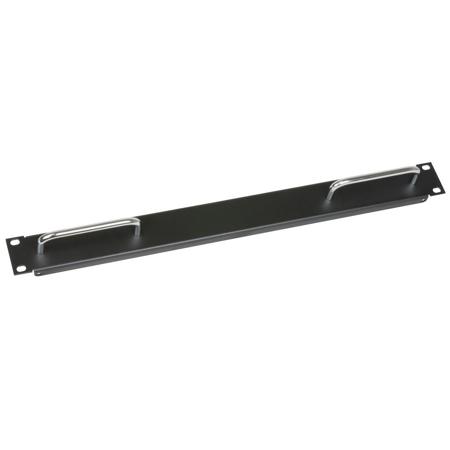 Lowell Manufacturing SPH-1 1U 14 Gauge Steel Panel with 2x Chrome Handles, Black