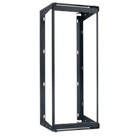 Lowell Manufacturing SR-2018 20U Swing-Gate Wall Rack, 18" Depth, 100 Lbs Capacity, 1-Pair Fixed Rails, Black