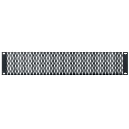Lowell Manufacturing SVP-1 1U Rack Panel, Hole Vent and Flange, Black