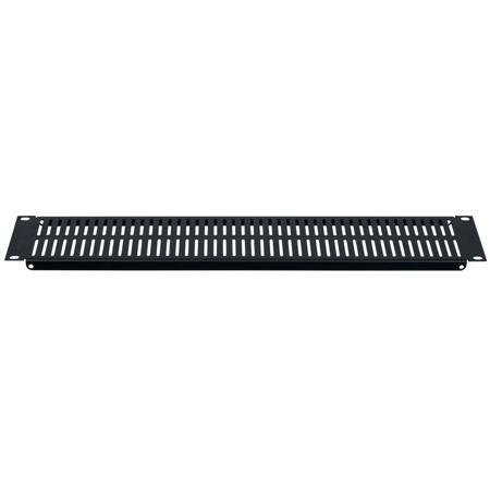 Lowell Manufacturing SVSP-2 2U Rack Panel with Slotted Vent and Flange, Black