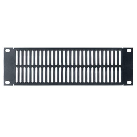 Lowell Manufacturing SVSPH-1 1U 18 Gauge Steel Vent Panel for Half Rack, Black