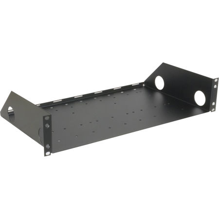 Lowell Manufacturing USE-310 3U Rackmount Utility Shelf with Punched Base, 10" Depth, 50 Lbs Capacity, Black