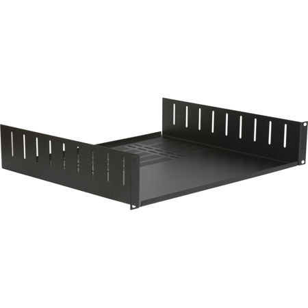 Lowell Manufacturing USVC-215 2U Rack Utility Shelf with Vent & Brackets, Black