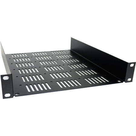 Lowell Manufacturing UVSH-111 1U Utility Shelf with Vents, 11.5" Depth, Black
