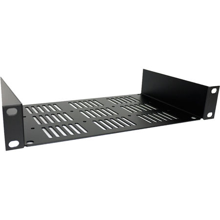 Lowell Manufacturing UVSH-15 1U Utility Shelf with Vents, 5.5" Depth, Black