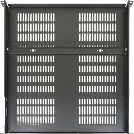 Lowell Manufacturing VDS-1-1525 1U Rack Shelf, 15.25"-25" Adjustable Depth, 400 Lbs Capacity, Black