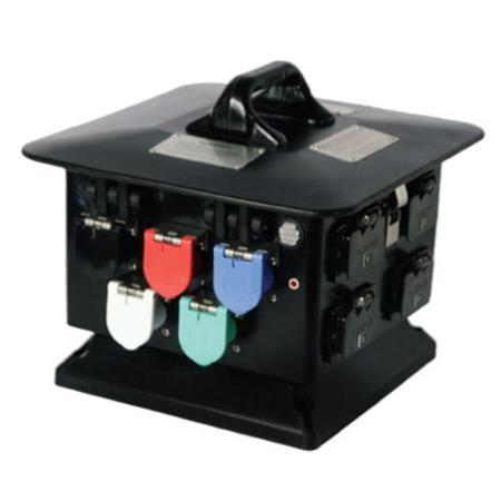 Lex 100 Amp 3 Phase Pagoda to 12 GFCI Duplex Receptacles, Weather Resistant