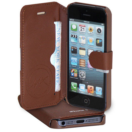 Lax Gadgets Premium Folio for iPhone 5, Brown