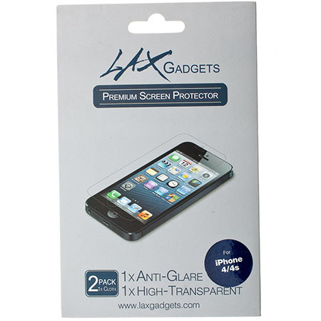 Lax Gadgets Premium Screen Protectors, Anti-Glare+Clear for iPhone 4/4S, 2 Pack