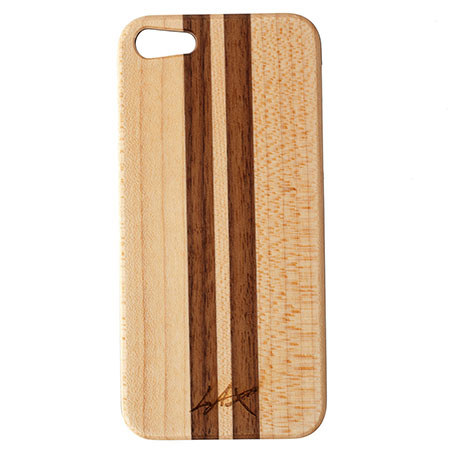 Lax Gadgets Premium Wood Case for iPhone 5, Maple Walnut