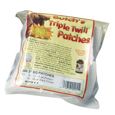 Lyman Butch's 1-1/2" Square Triple Twill Cleaning Patches, 1000 Count
