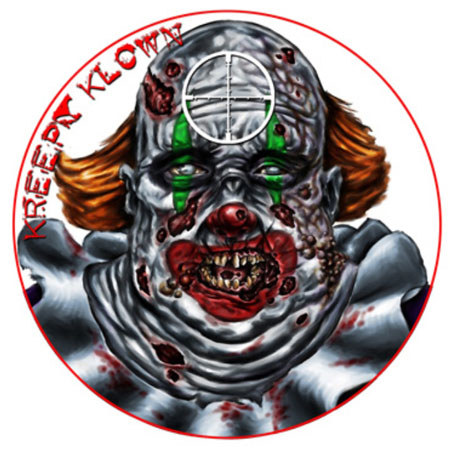 TargDots Lyman Zombie Dot Kreepy Klown Target, 8" Self-Adhesive, 10 Pack