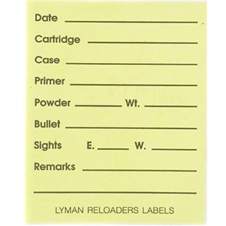 Lyman Reloader's 2x2-1/2" Labels, Pack of 40