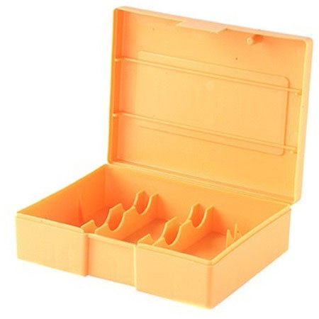 Lyman Die Storage Box Holds Three Die Set, Orange Plastic