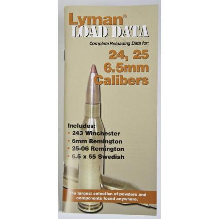 Lyman 24, 25, 6.5mm Calibers Load Data Book, #9780010
