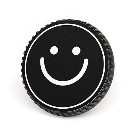 LenzBuddy Body Cap for Canon - with Happy Face Icon (Black & White)
