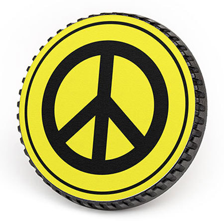 LenzBuddy Body Cap for Nikon - with Peace Sign (Yellow)