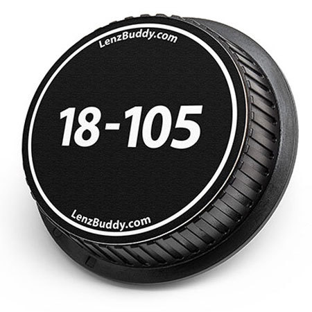 LenzBuddy Rear Lens Cap for Nikon 18-105mm (Black & White)