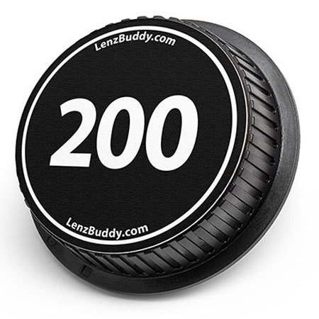 LenzBuddy Rear Lens Cap for Nikon 200mm (Black & White)