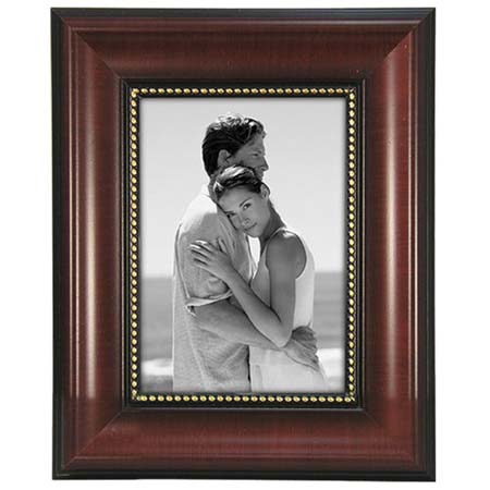 Malden Elegant Series Wood Frame f/5x7" Photo, Rosewood w/Gold Beed