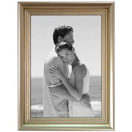 Malden International Classic Series Wood Frame for a 8x10" Photograph, Color/Style: Champagne Pinstripe Design
