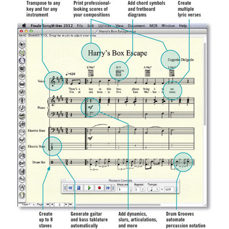 MakeMusic Finale Songwriter Music Notation Software - Download