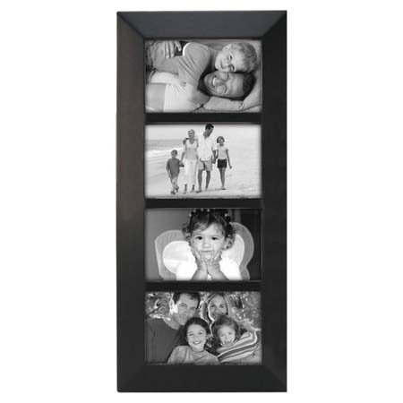 Malden International Malden Berkeley Wood Frame, 4 Photos 6x4in, Black