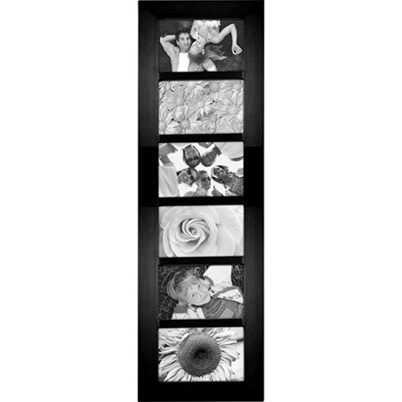 Berkeley Series, Contemporary Wall Series Wood Frame, for Six 4x6" Photographs, Color/Style: Black (Case Of 6)