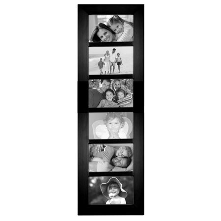 Malden Berkeley, Contemporary Wall Wood Frame for 6-4x6" Photos, Black, 3 Set