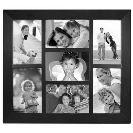 Malden International Malden Berkeley Wood Frame, 7 Photos 4x6in, Black