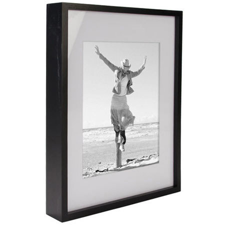Malden International SINTRA Ash Wood Matted 8x10"/11x14" Frame, Ebony-Black