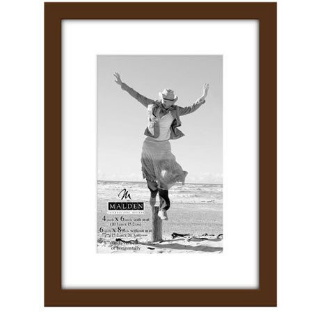 Malden International SINTRA Ash Wood Matted 4x6"/6x8" Frame, Walnut Finish