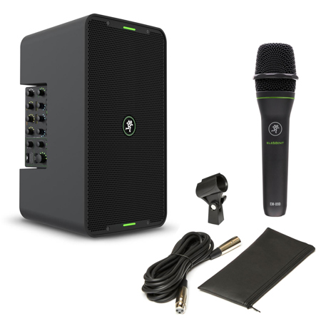 Mackie ShowBox 400W 8" AIO Battery Powered PA Speaker w/EM-89D Dynamic Vocal Mic