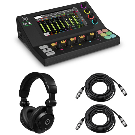 Mackie DLZ Creator XS Compact Adaptive Digital Mixer,w/Headphone & 2x XLR Cables