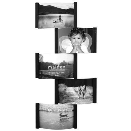 Malden Aero Wall Wood Frame, 5 Photos 4x6in, Black