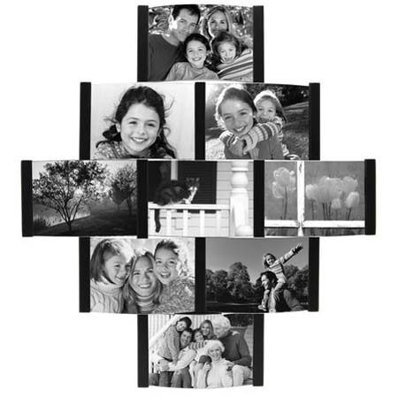 Malden Aero Wall Wood Frame, 9 Photos 4x6in, Black