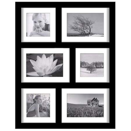 Malden Southlake Wood Frame, 6 Photos 4x6in, Black