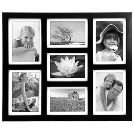 Malden International Malden Southlake Collage Wood Frame, 7 Photos, Black