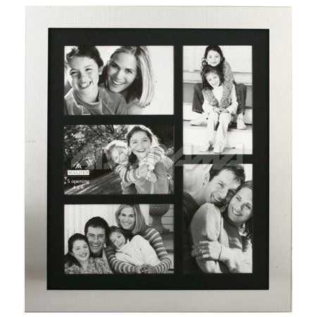 Malden Urban Metal Frame for 4x6in Five Photos, Chrome