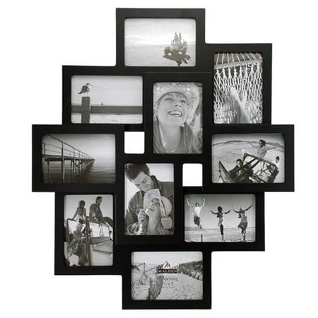 Malden International Crossroads Collage Series Holds 10 3.5x5" Photos -Black